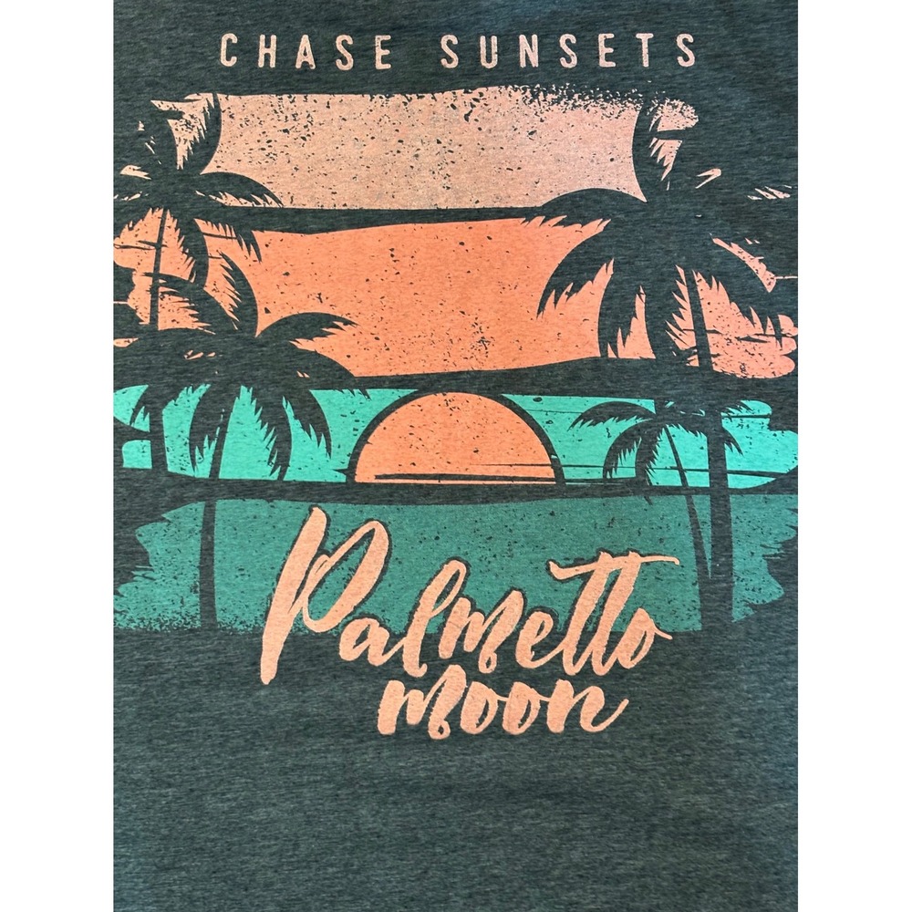 Gildan Palmetto Moon T-Shirt Women XL Charcoal Sunset Graphic NEW‎ w/ tags beach